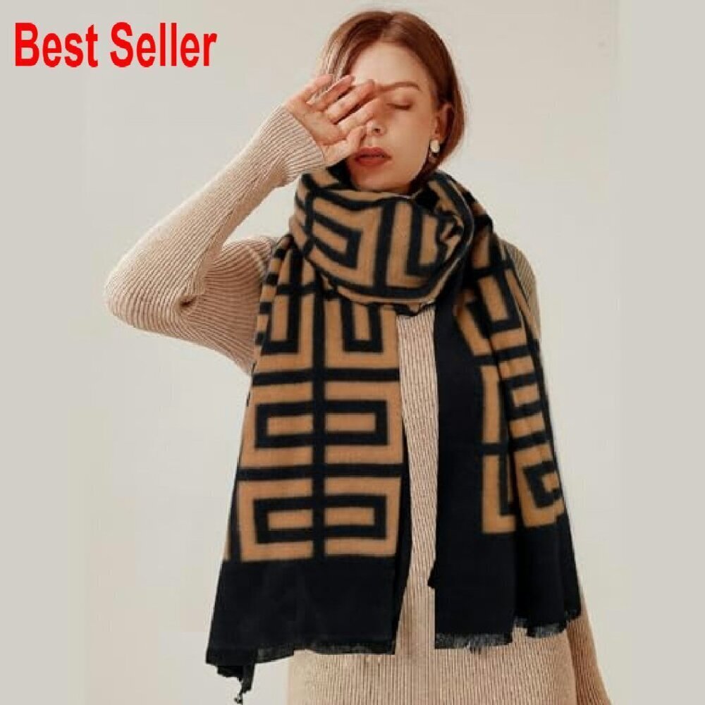 Oversized Blanket Shawl Soft Classic Tassel Scarf Elegant Winter Wear - Picture 7 of 7